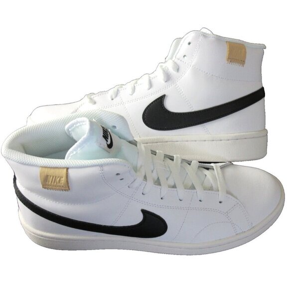 Nike Men\'s Court Royale 2 Mid Retro Classic Shoes White Black Onyx Sizes NIB